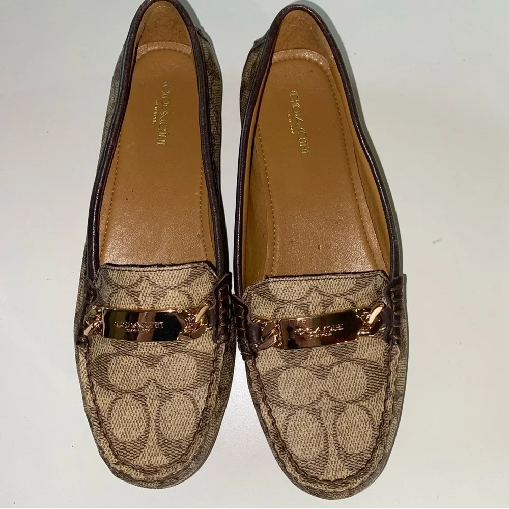NWOT COACH BRAND OLIVE SIGNATURE C SLIP ON LOAFERS NEVER WORN LUXURY DESIGNER - Picture 3 of 14